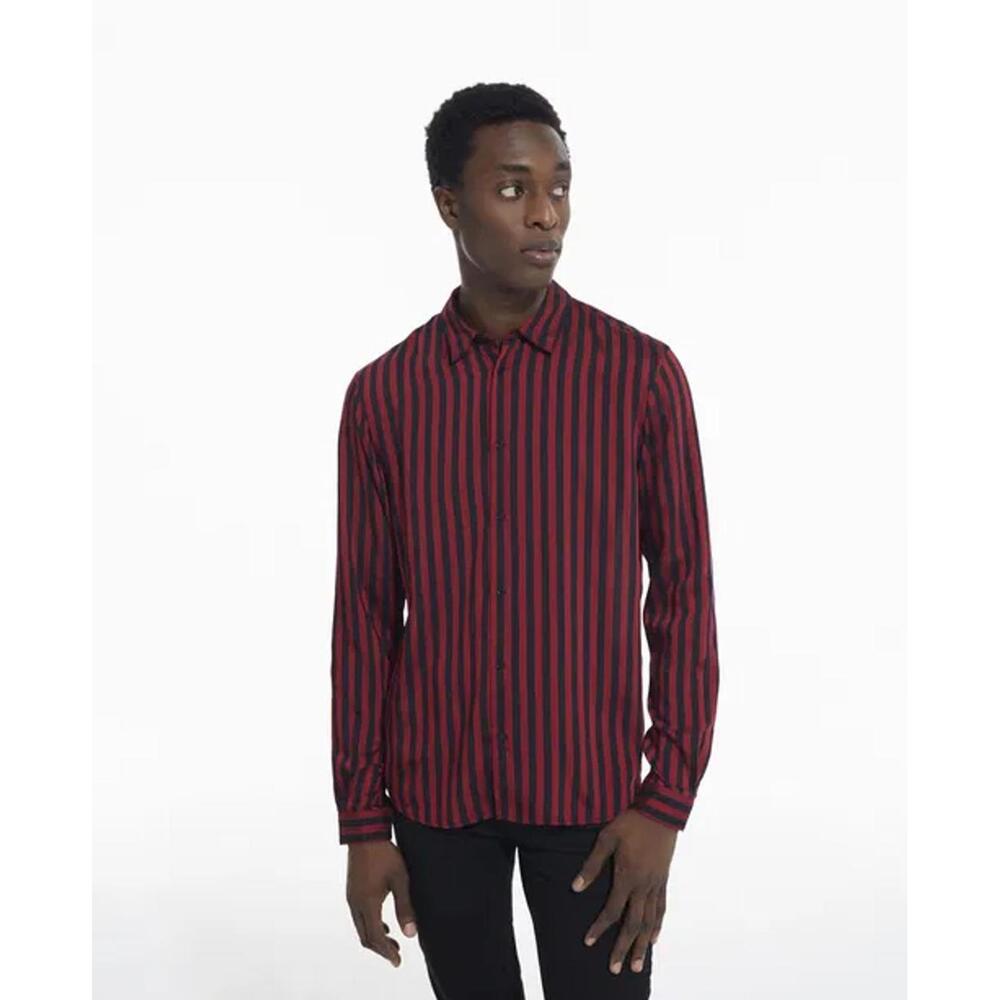 The Kooples Red Black Striped Button Shirt US Size Large / FR 3 NWT $225